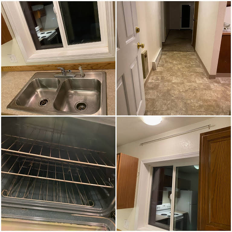 Image displaying a kitchen area with a griller, sink, and surrounding space after our cleaning services, showcasing a clean and well-maintained environment